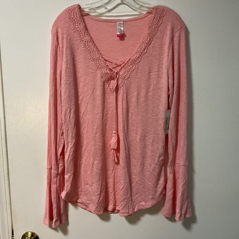 NWT Pink Boho Bell Sleeve Jr.2X No Boundaries Pullover 3767
